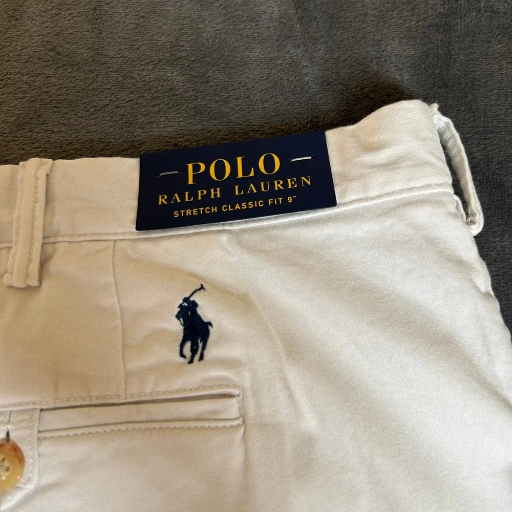 Polo Ralph Lauren Chino Shorts Flat‎ Front Classic Fit Light Beige Mens 50